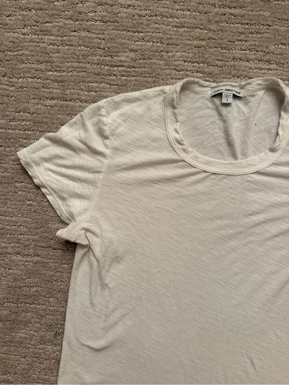 JAMES PERSE White Crewneck T Shirt Medium - Picture 3 of 4